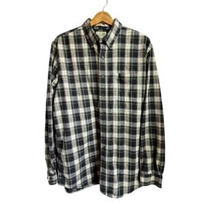 L.L.Bean Slightly Fitted Plaid Flannel Shirt L Tall Cotton